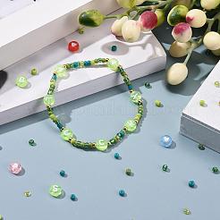DIYジュエリー作成キット  ラウンド8/0ガラスシードビーズを含む  アクリル＆ABSプラスチックビーズ  弾性水晶の線  ミックスカラー  ビーズ：約3140個/セット&nbsp;DIY-YW0004-16C