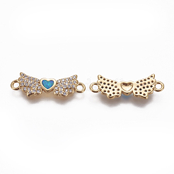 Brass Cubic Zirconia Links&nbsp;KK-L177-61G-A