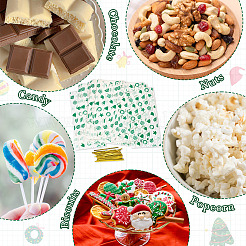 50Pcs Rectangle Christmas Themed Clear Plastic Cookies Storage Bags&nbsp;XMAS-TA0001-01