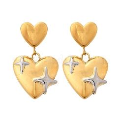 304 Stainless Steel Dangle Stud Earrings&nbsp;EJEW-V016-12G