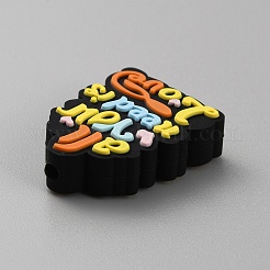 Word All You Need is Love Food Grade Eco-Friendly Silicone Beads&nbsp;SIL-WH0017-006