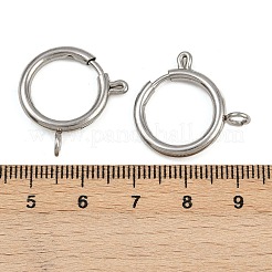 304ステンレススチールスプリングリング留め金  ステンレス鋼色  23x18x2.5mm  穴：3mm&nbsp;STAS-B095-05I-P
