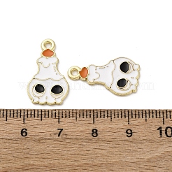ハロウィンアロイエナメルペンダント  ゴールドカラー  スカル  21x12x1.5mm  穴：1.6mm&nbsp;STAS-I354-01G-A01