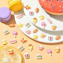 100 個 10 スタイル不透明樹脂模造食品カボション  食べ物飲み物  ミックスカラー  7.5~13x8.5~15x4.5~5.5mm  10個/スタイル&nbsp;RESI-CJ0003-64