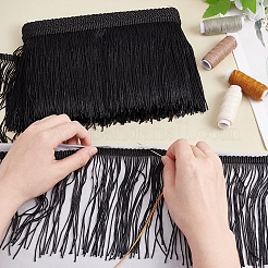 10 Yards Polyester Tassel Ribbon&nbsp;OCOR-WH0078-133