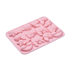 食品グレードのdiyシリコンモールド  フォンダン型  DIYケーキデコレーション用  チョコレート  キャンディ  UVレジン＆エポキシ樹脂ジュエリー作り  ピンク  234x167x17mm&nbsp;DIY-E031-04