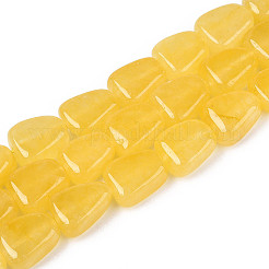 天然石ホワイトジェイドビーズ連売り  三角形  染め  ゴールド  13~20x10~14x6.5~10mm  穴：1~1.2mm  約21~23個/連  14.37~15.16インチ（36.5~38.5cm）&nbsp;G-N354-02A-07