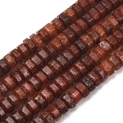天然石ストロベリークォーツビーズ連売り  六角平石ビーズ  6x6x3.5mm  穴：1mm  約103個/連  14.96''（38センチメートル）&nbsp;G-G317-A35-3x6mm