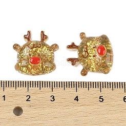 クリスマスシリーズ かわいい透明樹脂デコデンカボション  グリッターパウダー付き  鹿  19.5x19x8mm&nbsp;RESI-S03-03E
