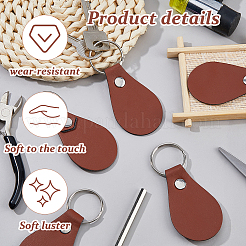 16Pcs Teardrop PU Leather Keychains&nbsp;KEYC-DC0001-47B