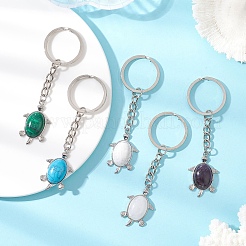 Tortoise Natural & Synthetic Mixed Stone Keychains&nbsp;KEYC-JKC01469