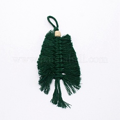 Christmas Theme Leaf Knitting Pendant Decorations&nbsp;DIY-TAC0016-17