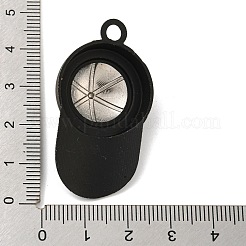 スプレープリント合金ペンダント  バレンタインデーの帽子  ブラック  43x24x12mm  穴：3.5mm&nbsp;PALLOY-M218-01A-P