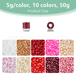 50G Pearlized Cylinder Seed Beads&nbsp;SEED-DC0001-18B