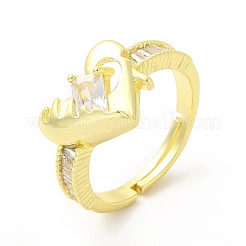 Cubic Zirconia Heart Adjustable Ring&nbsp;KK-A180-30G