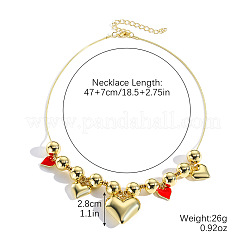 CCB Plastic Heart Pendant Bib Necklaces with Alloy Clasps for Women&nbsp;FS-WGB3FE7-07