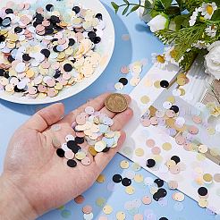 2880色の装飾アクセサリー10個  PVCプラスチック製のスパンコール/スパンコールペンダント  フラットラウンド  ミックスカラー  10x0.2mm  穴：1.4mm  2880個/カラー&nbsp;KY-DC0001-49B