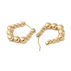 バブルペンタゴン 201 ステンレススチール ハーフフープピアス 女性用  304ステンレスピン付き  ゴールドカラー  23x3.5mm&nbsp;EJEW-G385-15G