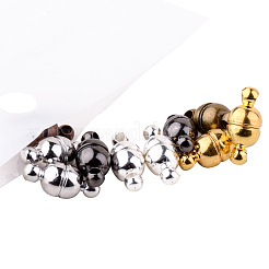Mixed Color Oval Brass Magic Magnetic Clasps with Loops for Jewelry Making&nbsp;KK-PH0012-15-NF