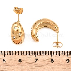 304 Stainless Steel Micro Pave Clear Cubic Zirconia Stud Earrings&nbsp;EJEW-L317-03G