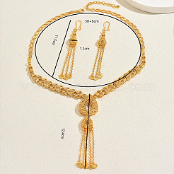 Vintage Alloy Hollow Teardrop Tassel Necklace & Earrings Sets for Women&nbsp;VM3749
