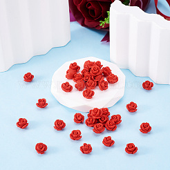 辰砂ビーズ50個  ローズ  レッド  10x10x8mm  穴：1.5mm&nbsp;CARL-BT0001-01