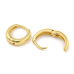 ラックメッキブラスフープピアス  カドミウムフリー＆鉛フリー  長持ちメッキ  リング  18KGP本金メッキ  3x14mm&nbsp;EJEW-C102-30B-G