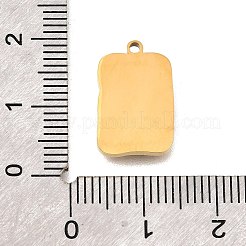 304ステンレスペンダント  エナメル  蝶のチャームが付いた長方形  ゴールドカラー  古いレース  16.5x11x1.5mm  穴：1.4mm&nbsp;STAS-A114-06G-B