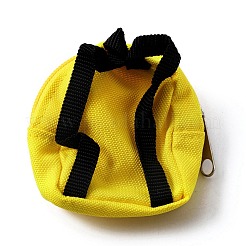 ミニ布人形バックパック  ジッパー付き  人形の女の子のためのアクセサリーバッグ  きいろ  75~80x80x7~8mm&nbsp;AJEW-WH0307-21C