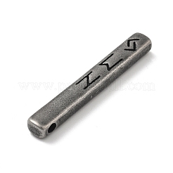 レトロな304ステンレススチールペンダント  ルーン文字のチャームが付いた長方形  アンティークシルバー  46x6.5x5.5mm  穴：3mm&nbsp;STAS-V008-32AS-07