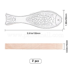 未完成のブナ材の空のスプーン  彫刻スプーン  ウッドクラフト用品  魚  バリーウッド  50x150x16mm&nbsp;WOOD-WH0108-74