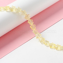 透明なガラスビーズ連  スター  きいろ  8~8.5x8~8.5x3.5~4mm  穴：1mm&nbsp;X1-GLAA-F112-02D