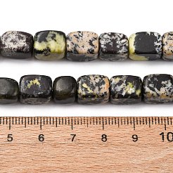 ナチュラルイエローターコイズ（ジャスパー）ビーズ連売り  直方体の  7~12x8~9x8~9mm  穴：1.4mm  約36~38個/連  14.57~15.16インチ（37~38.5cm）&nbsp;G-B155-D14