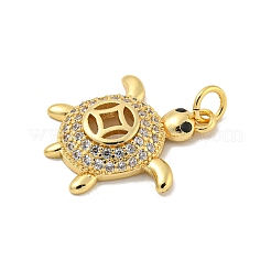 Brass Micro Pave Cubic Zirconia Pendants&nbsp;KK-N254-129C-G