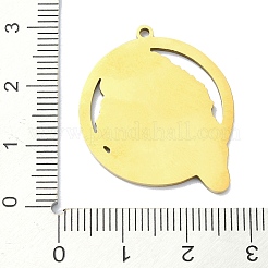 ステンレスペンダント201個  レーザー切断  ライオンチャーム  ゴールドカラー  29x25x1mm  穴：1.5mm&nbsp;STAS-R118-13G
