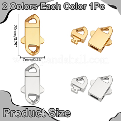 2個 2色 304ステンレススチール製バヨネット留め具  フラット  ゴールデン·ステンレス鋼色  20x7mm  1pc /カラー&nbsp;STAS-WR0001-43