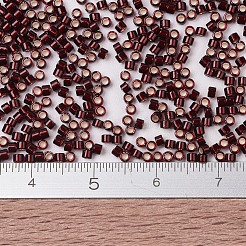 MIYUKIデリカビーズ  シリンダー  日本製シードビーズ  11/0  （db1685)シルバーライニンググレーズドダーククランベリー  1.3x1.6mm  穴：0.8mm  約10000個/袋  50 G /袋&nbsp;SEED-X0054-DB1685