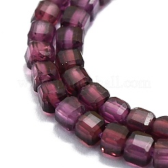 天然石ガーネットビーズ連売り  多面カット  キューブ  2x2x2mm  穴：0.6mm  約182個/連  15.16''~15.55''（38.5~39.5センチメートル）&nbsp;G-P457-B01-22