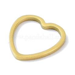 304ステンレススチールリンクリング  ハート  ゴールドカラー  11.5x12x1mm&nbsp;STAS-C097-02G