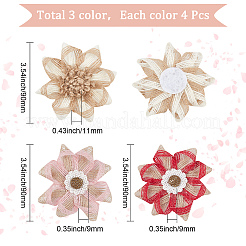 12Pcs 3 Style Braided Jute Flower Ornament Accessories&nbsp;DIY-GF0006-35