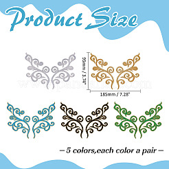 5 Pairs 5 Colors Flower Computerized Embroidery Thread Patches&nbsp;PATC-ME0001-15