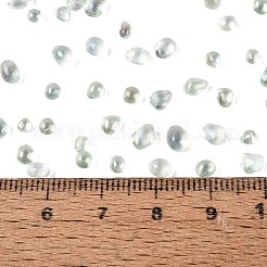 透明な電気メッキガラスビーズ  ナゲット  ABカラーメッキ  染め  穴がない  淡緑色  2~8x2~5x2~4mm  約6428個/ポンド&nbsp;EGLA-Q138-01C