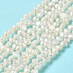 天然養殖淡水パールビーズ連売り  研磨両側  グレード6 A  パパイヤホイップ  3.5~4x4~5x2.5~3mm  穴：0.5mm  約91個/連  14.17~14.33インチ（36~36.4cm）&nbsp;PEAR-E017-26