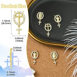 6Pcs 3 Styles Brass Micro Pave Cubic Zirconia Pendants&nbsp;KK-CJ0002-98