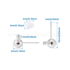 Brass Ball Post Stud Earring Findings&nbsp;KK-CD0001-04