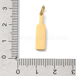304ステンレススチールマイクロパヴェクリアキュービックジルコニアペンダント  ゴールドカラー  ボトルチャーム  22x5.5x2.5mm  丸カン：6x1ミリ  内径：3.5mm&nbsp;STAS-Z189-10G-01
