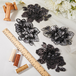 4Pcs 2 Style Fiber Lace Embroidery Sewing Appliques&nbsp;DIY-GF0007-49