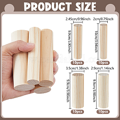 28個 4スタイルの木製丸棒  DIYクラフト用品  アンティークホワイト  99~100x20~35mm&nbsp;WOOD-GA0002-12
