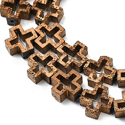 Electroplated Natural Lava Rock Beads Strands&nbsp;G-K388-02J