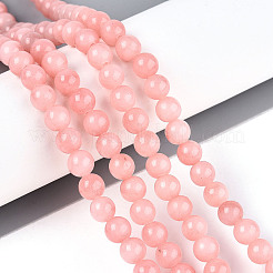 Dyed Natural Mashan Jade Round Beads Strands&nbsp;G-T139-6mm-67B